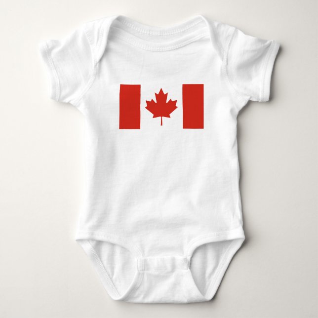 Body Para Bebê Bandeira Canadense Patriótica (Frente)