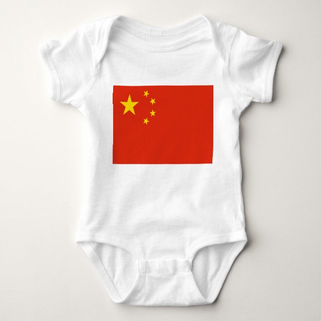 Body Para Bebê Bandeira Chinesa (China) (Frente)