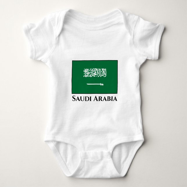 Body Para Bebê Bandeira da Arábia Saudita (Frente)