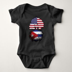 Body Para Bebê Bandeira da Árvore Americana Cubana