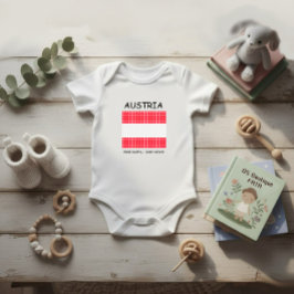 Body Para Bebê Bandeira da Áustria