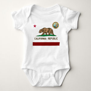 Body Para Bebê bandeira da Califórnia
