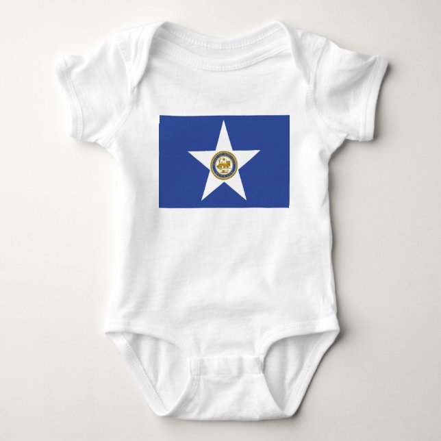 Body Para Bebê Bandeira da cidade de Houston (Texas) (Frente)