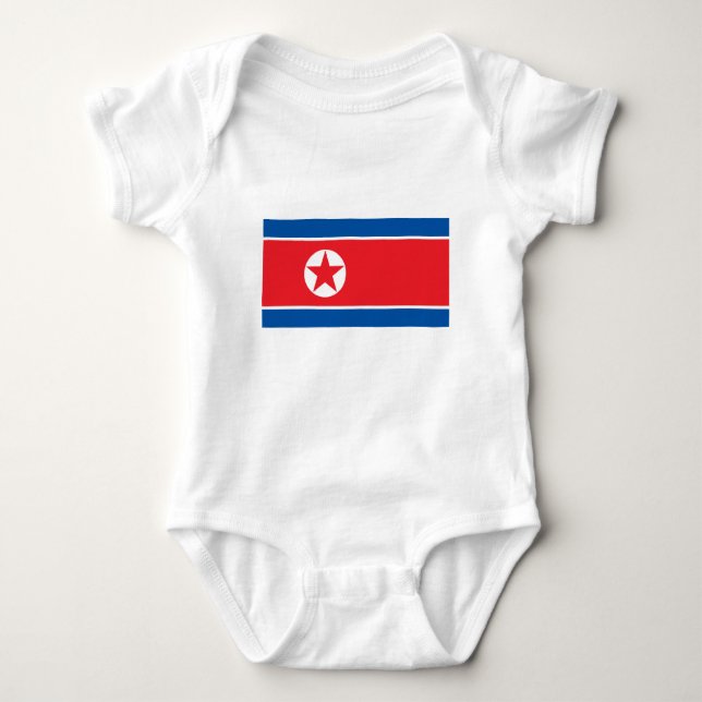 Body Para Bebê Bandeira da Coreia do Norte (Frente)