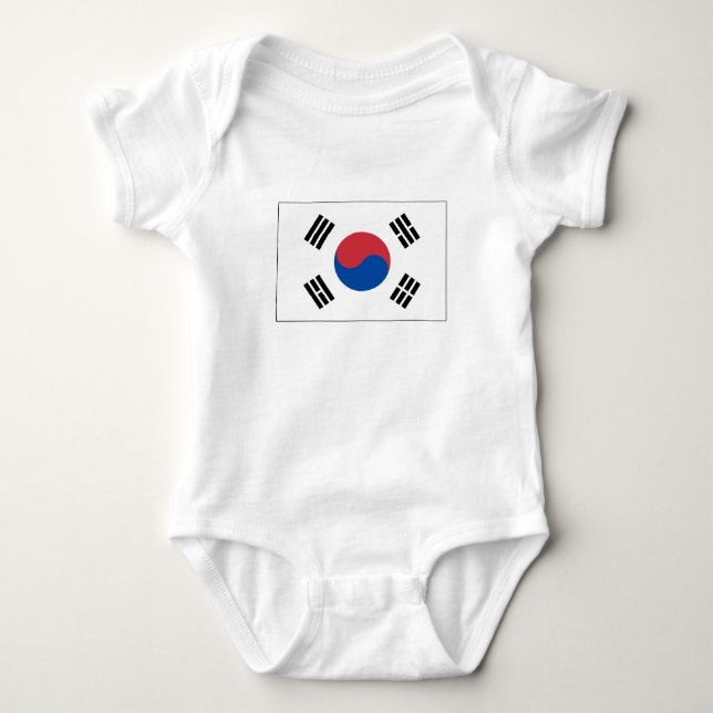 Body Para Bebê Bandeira da Coreia do Sul (Frente)