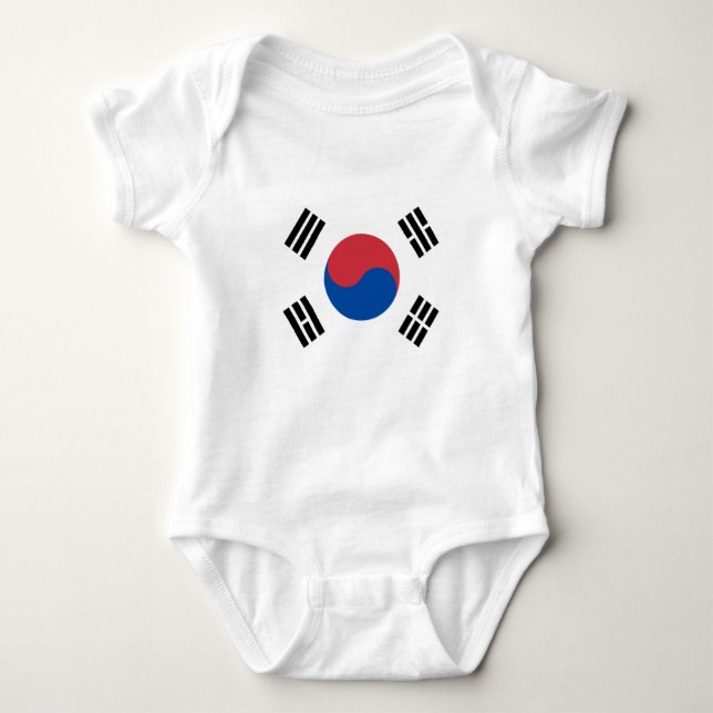 Body Para Bebê Bandeira da Coreia do Sul (ROK) (Frente)