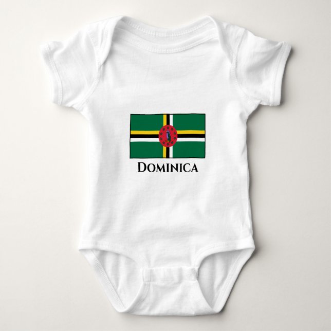 Body Para Bebê Bandeira da Dominica (Frente)