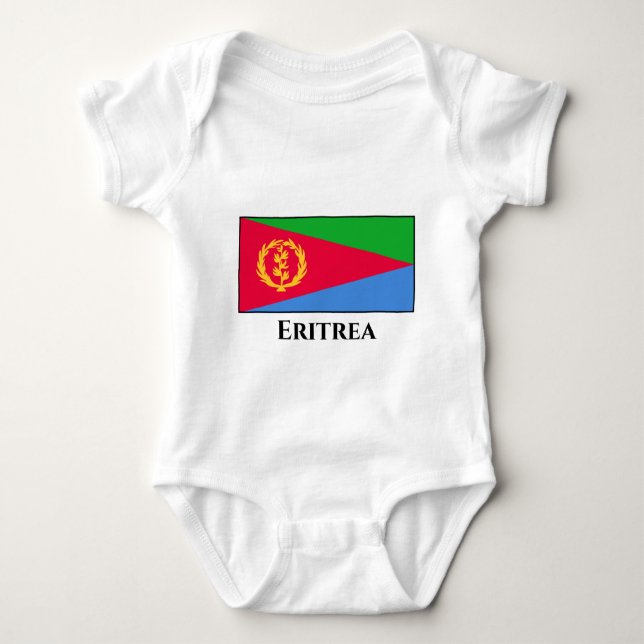Body Para Bebê Bandeira da Eritreia (Frente)