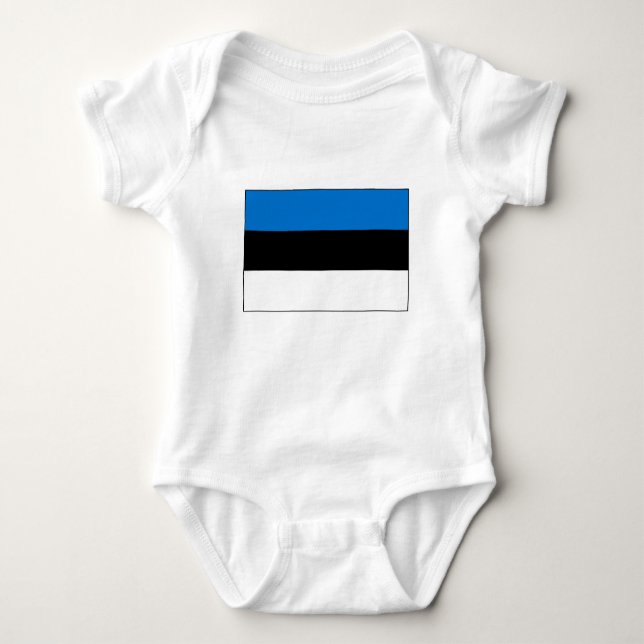 Body Para Bebê Bandeira da Estônia (Frente)