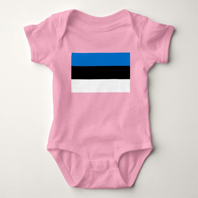 Body Para Bebê Bandeira da Estônia (Frente)