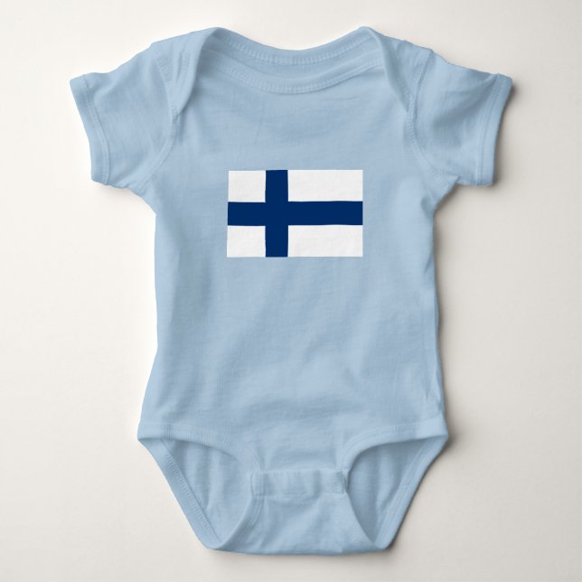 Body Para Bebê Bandeira da Finlândia (Frente)