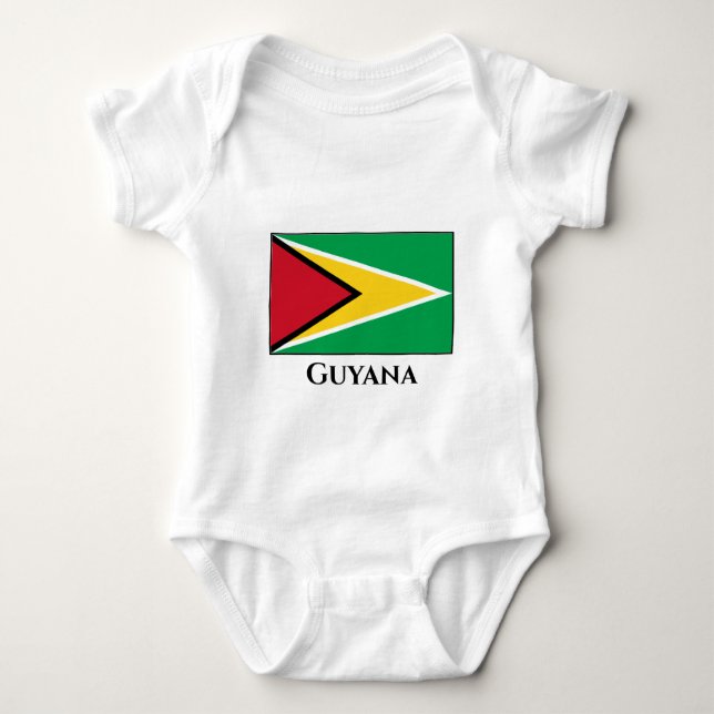 Body Para Bebê Bandeira da Guiana (Guiana) (Frente)