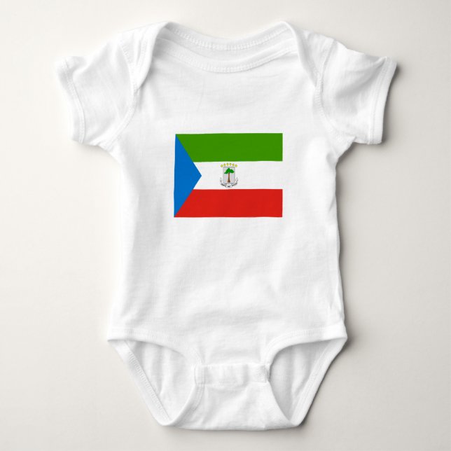 Body Para Bebê Bandeira da Guiné Equatorial (Frente)