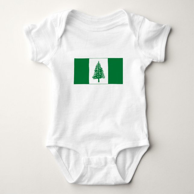 Body Para Bebê Bandeira da Ilha Norfolk (Frente)