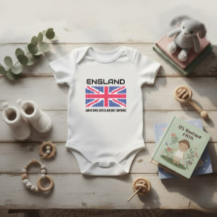 Body Para Bebê Bandeira da Inglaterra