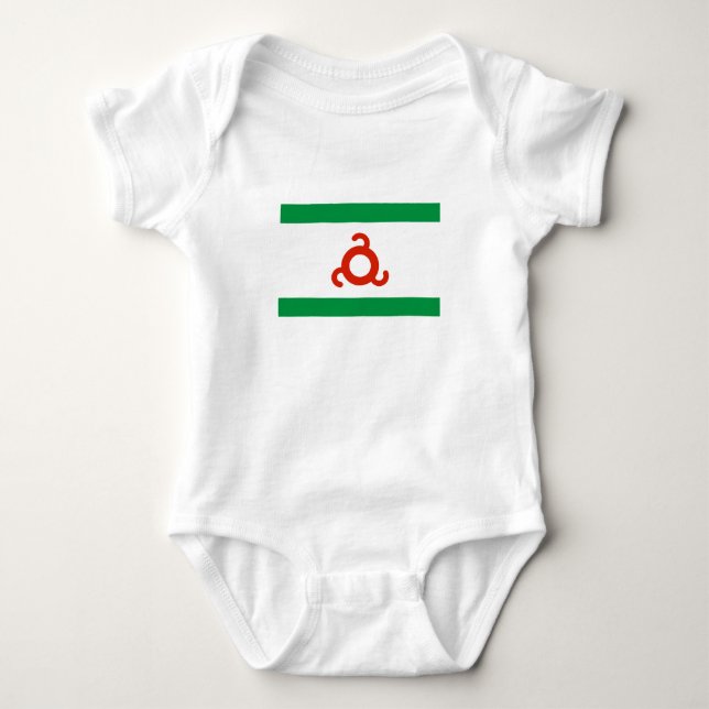 Body Para Bebê Bandeira da Ingushetia (Frente)