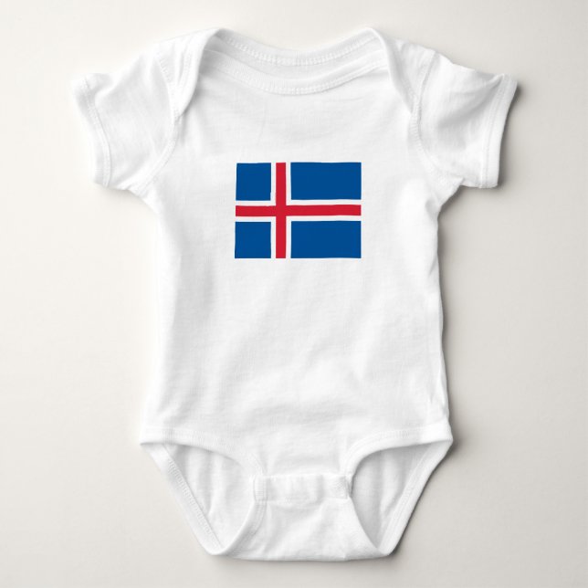 Body Para Bebê Bandeira da Islândia (Frente)
