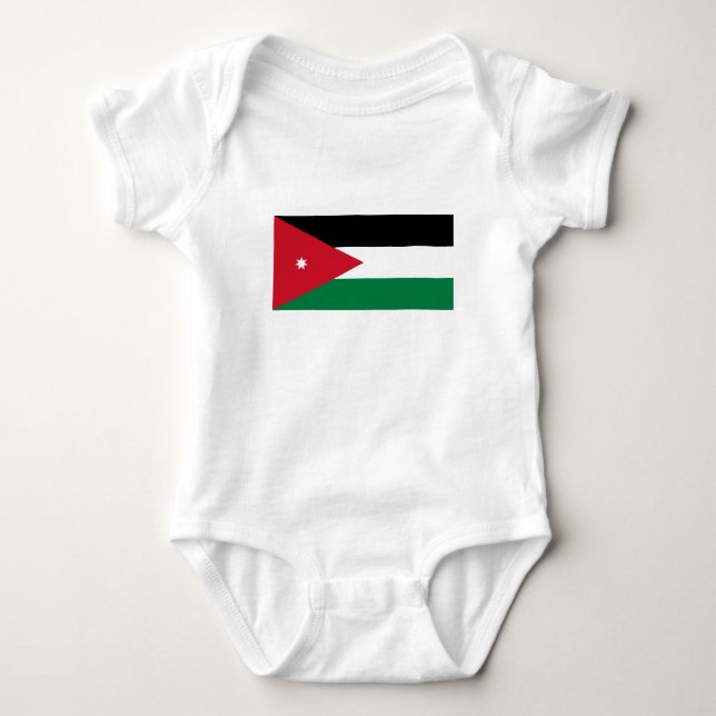 Body Para Bebê Bandeira da Jordânia (Frente)