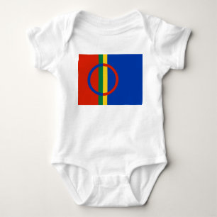 Body Para Bebê Bandeira da Lapónia (Natal) (Sami) (Laplander)