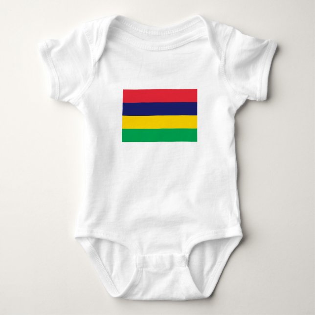 Body Para Bebê Bandeira da Maurícia (Frente)