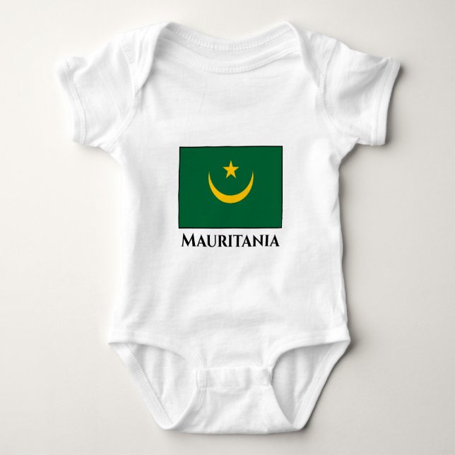 Body Para Bebê Bandeira da Mauritânia (Frente)