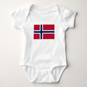 Body Para Bebê Bandeira da Noruega