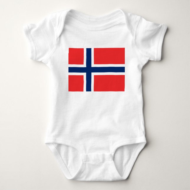 Body Para Bebê Bandeira da Noruega (Noruega) (Frente)