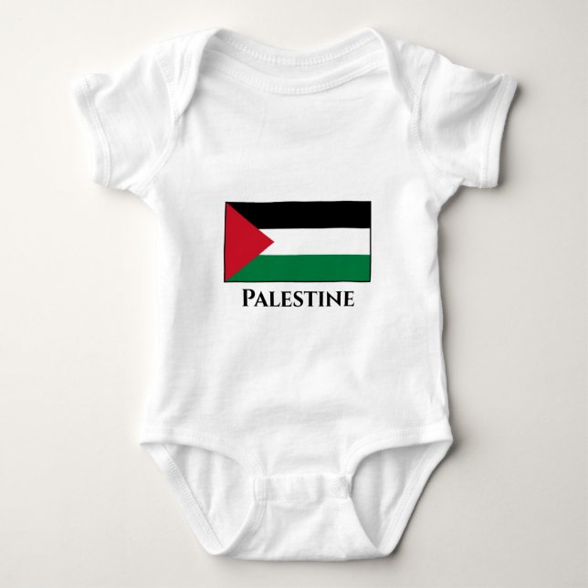 Body Para Bebê Bandeira da Palestina (Palestina) (Frente)
