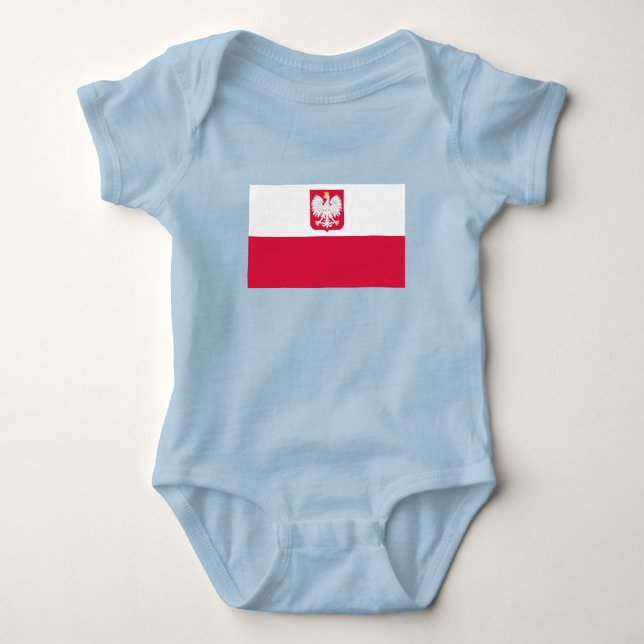 Body Para Bebê Bandeira da Polônia (Frente)