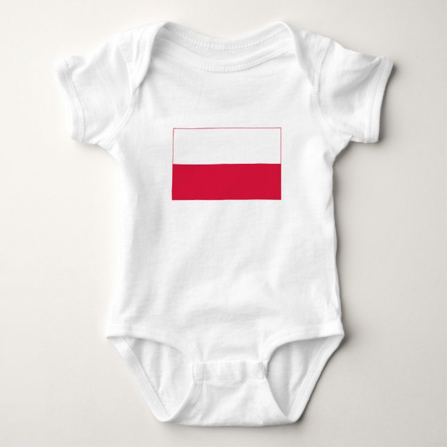 Body Para Bebê Bandeira da Polônia (Frente)