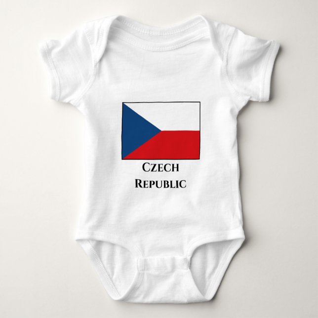 Body Para Bebê Bandeira da República Checa (Frente)