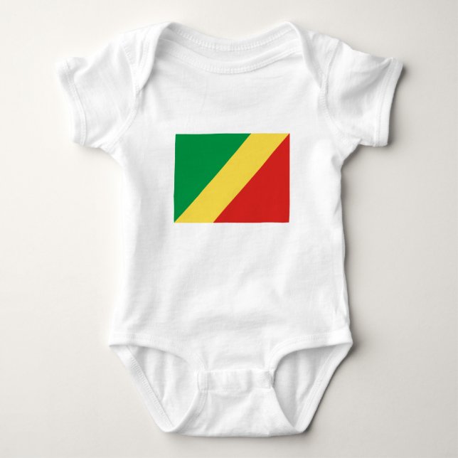 Body Para Bebê Bandeira da República do Congo (Frente)