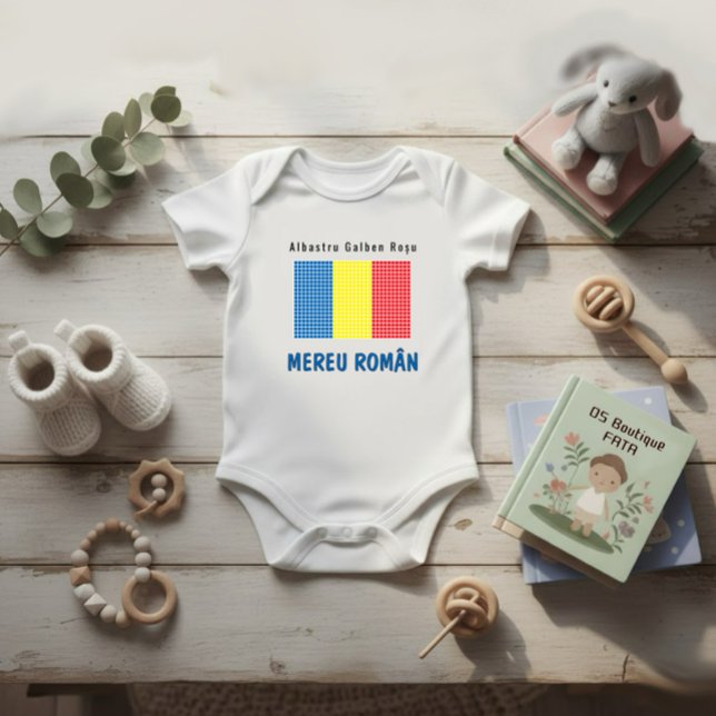 Body Para Bebê Bandeira da Romênia (Criador carregado)