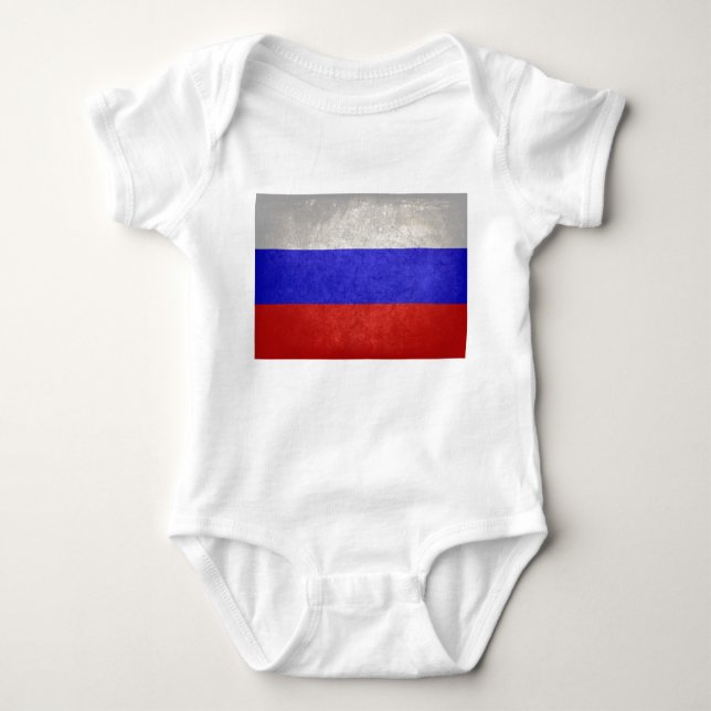 Body Para Bebê Bandeira da Rússia (Frente)