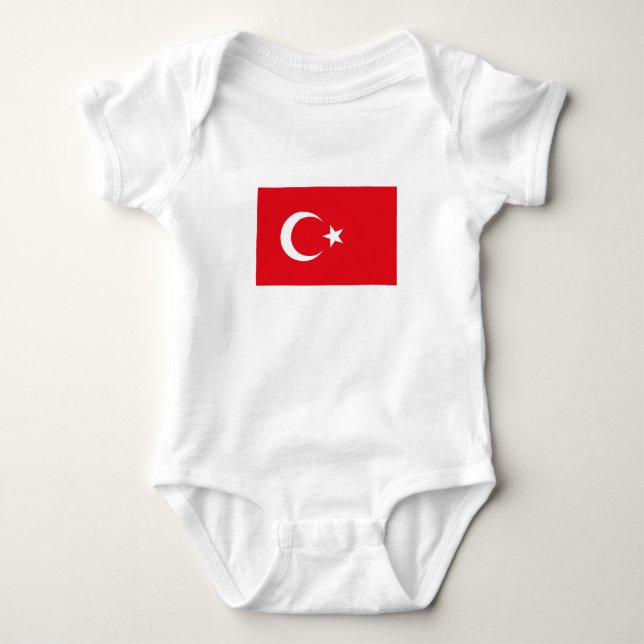 Body Para Bebê Bandeira da Turquia (Frente)