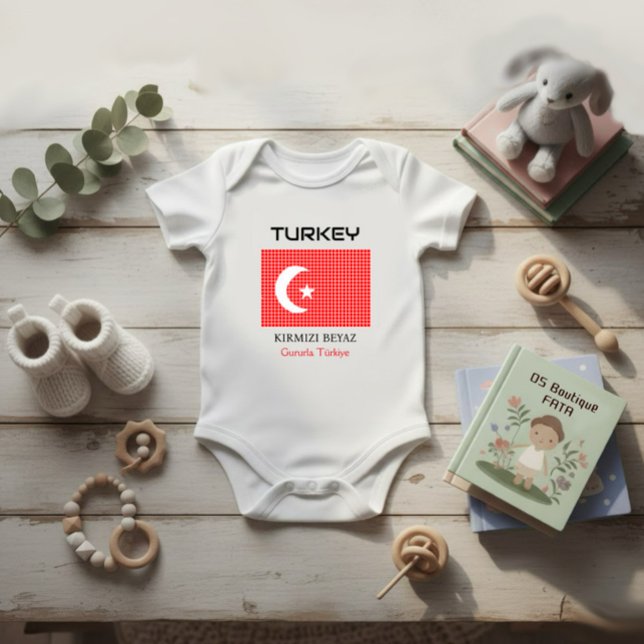 Body Para Bebê Bandeira da Turquia (Criador carregado)