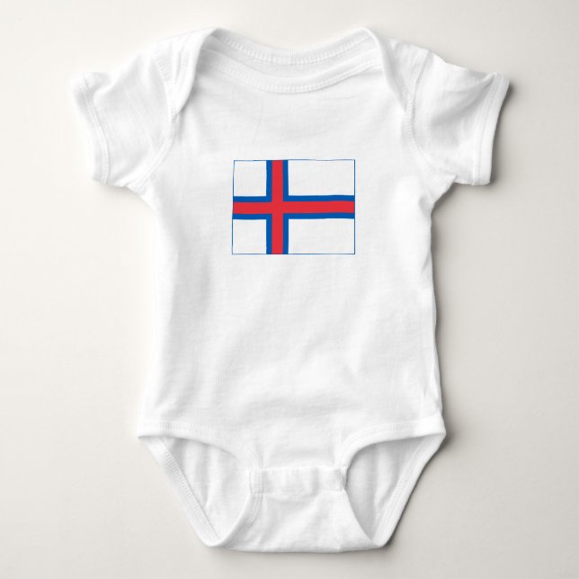 Body Para Bebê Bandeira das Ilhas Faroé (Frente)