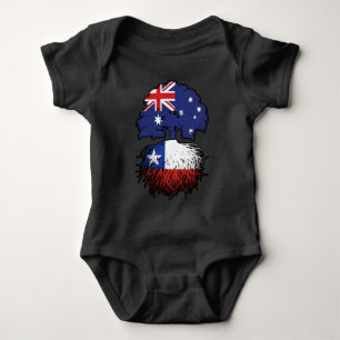 Body Para Bebê Bandeira das Raízes da Árvore Australiana do Chile