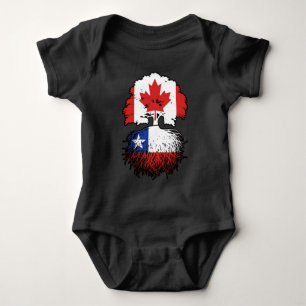 Body Para Bebê Bandeira das Raízes das Árvores do Canadá chileno
