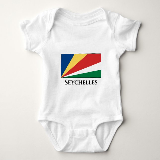 Body Para Bebê Bandeira das Seychelles (Frente)