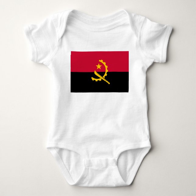 Body Para Bebê Bandeira de Angola (Frente)