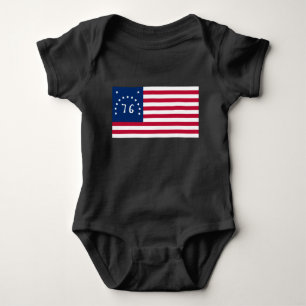Body Para Bebê Bandeira de Bennington: A 76 Bandeira Americana de