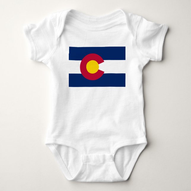Body Para Bebê Bandeira de Colorado (Frente)