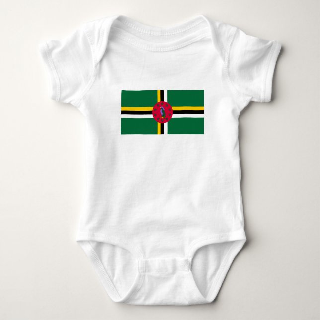 Body Para Bebê Bandeira de Dominica (Frente)