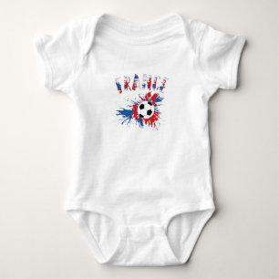 Body Para Bebê Bandeira de Grunge da Bola de Futebol da França
