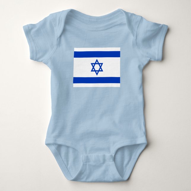 Body Para Bebê Bandeira de Israel (Frente)