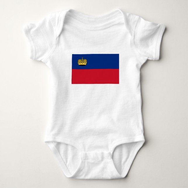Body Para Bebê Bandeira de Liechtenstein (Frente)