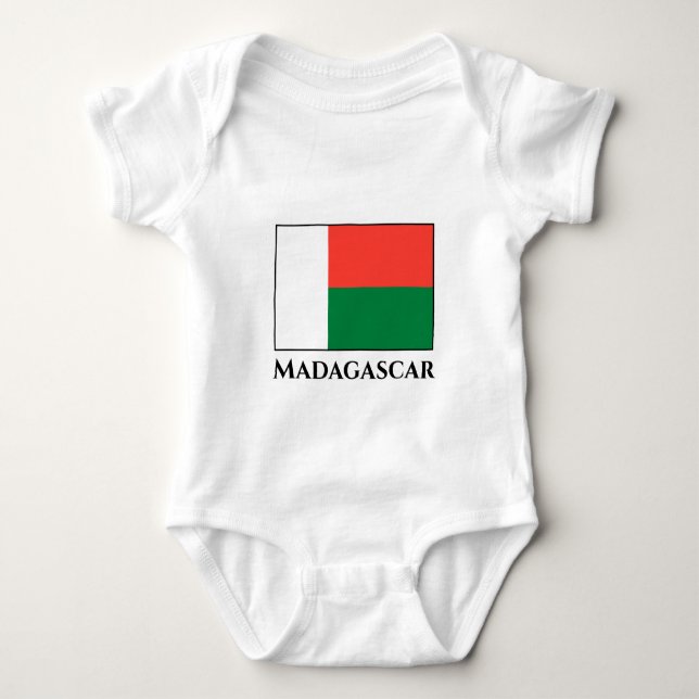 Body Para Bebê Bandeira de Madagáscar (Frente)