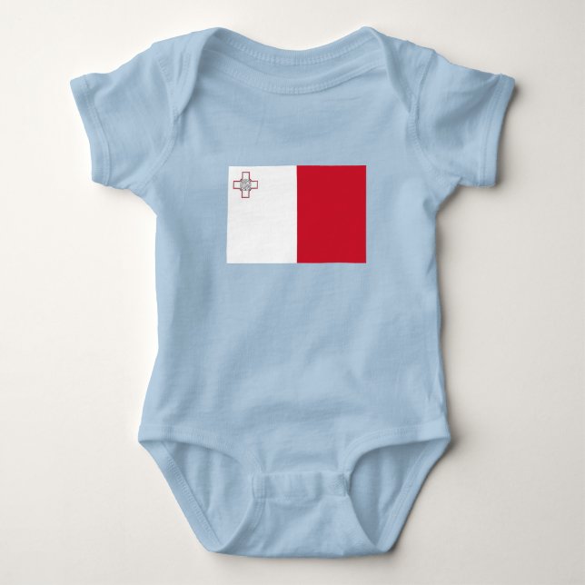 Body Para Bebê Bandeira de Malta (Frente)