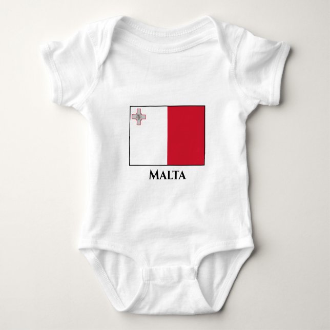 Body Para Bebê Bandeira de Malta (maltês) (Frente)